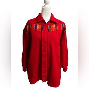 Red Southwestern Woven Jacket